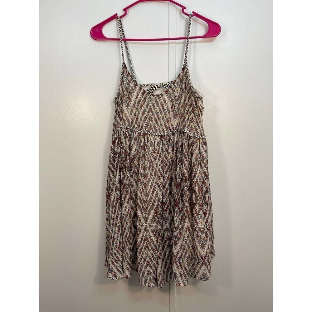 Free People Periscopes in the Sky Dress Cream Boho Chiffon Babydoll Dress XS